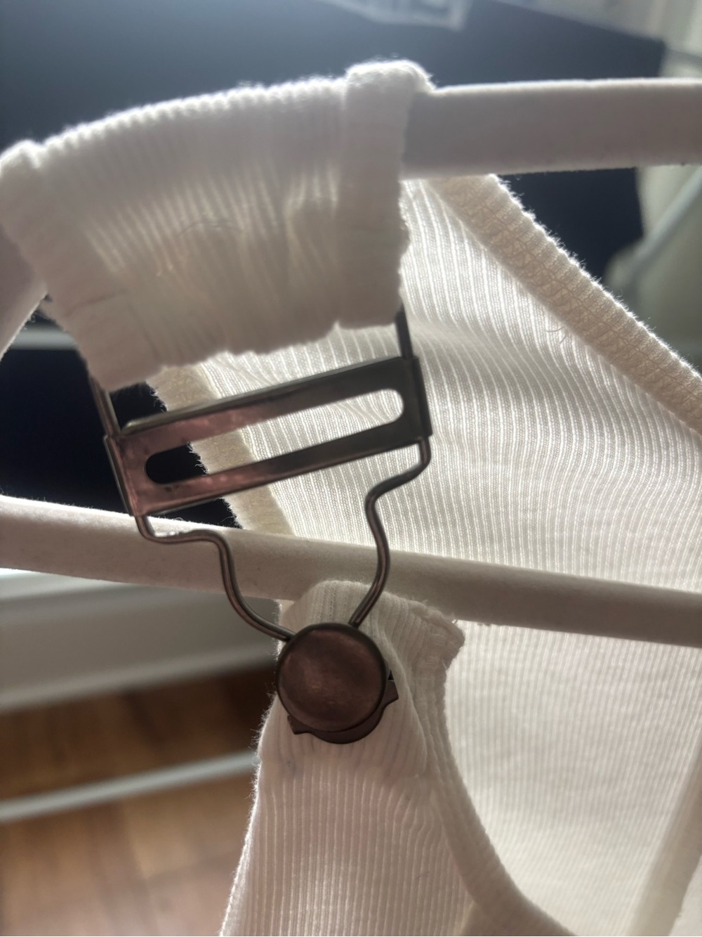 Anthropology Cream Ribbed Tank with Blue-Striped Peplum Skirt - Picture 8 of 8